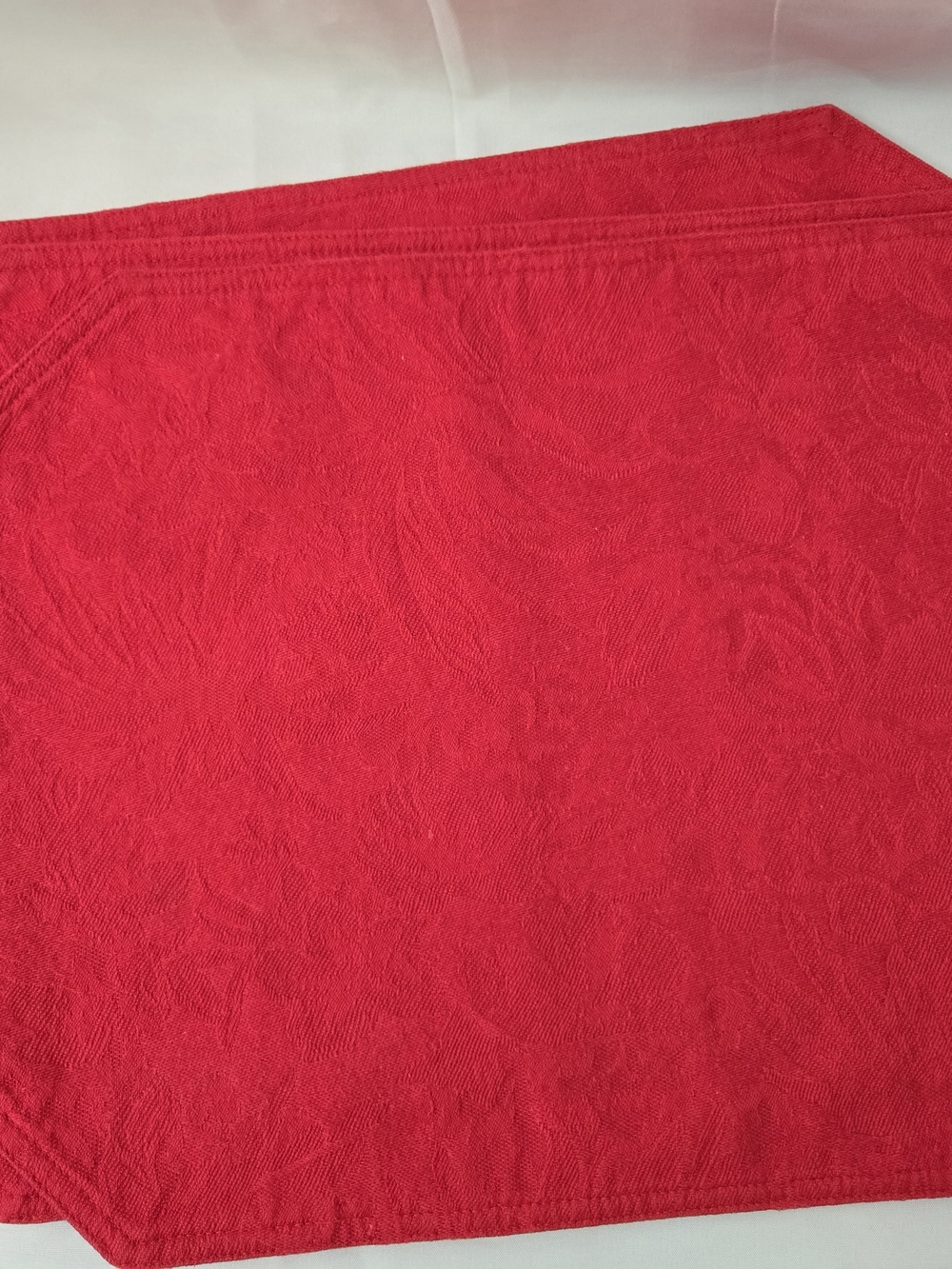 Source Unknown Red Textured Table Placemat